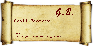 Groll Beatrix névjegykártya
